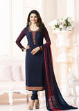 NAVY BLUE KASEESH PARTY WEAR SUIT - Asian Party Wear