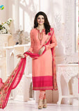 KS-5376 PEACH KASEESH SILKINA FRENCH CREPE PARTY WEAR SUIT - Asian Party Wear