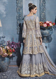 S-83 SILVER SYBELLA HEAVY EMBROIDERED WEDDING WEAR DRESS - Asian Party Wear