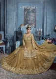 S-87 GOLD SYBELLA HEAVY EMBROIDERED WEDDING WEAR DRESS - Asian Party Wear