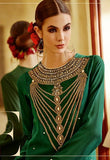 Green Straight Cut Indian Party Suit Desi Dress Online - Asian Party Wear