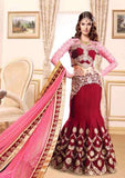 8003 Red Sainx Express Georgette Lehenga - Asian Party Wear