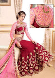 8003 Red Sainx Express Georgette Lehenga - Asian Party Wear