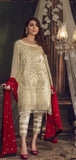 LIGHT YELLOW LUXURIOUS CHIFFON EMBROIDERED PUNJABI STYLE READYMADE SUIT (Large) - Asian Party Wear