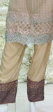 Maria B Nude Chiffon Pakistani Readymade Suit - Asian Party Wear