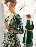 Green Zoya Embroidered Dress Indian Wedding Suit - Asian Party Wear