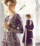 Purple Designer Dress Indian Embellished Frock Suit - Asian Party Wear