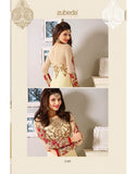 Z-307 OFF WHITE ZUBEDA INDIAN DESIGNER GEORGETTE ANARKALI SUIT - Asian Party Wear