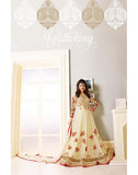 Z-307 OFF WHITE ZUBEDA INDIAN DESIGNER GEORGETTE ANARKALI SUIT - Asian Party Wear