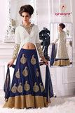 A0002  White and Blue Arihant Wedding Wear Lengha Dress - Asian Party Wear