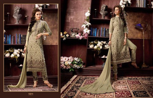 KIYAZA PENTAHOUSE BEIGE PURE COTTON SALWAR KAMEEZ SUIT - Asian Party Wear