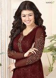 915 BROWN AYESHA TAKIA AAROHI BY AVON DESIGNER SALWAR SUIT - Asian Party Wear