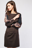 LEOPARD PRINT SLEEVE READYMADE SHIFT DRESS - Asian Party Wear