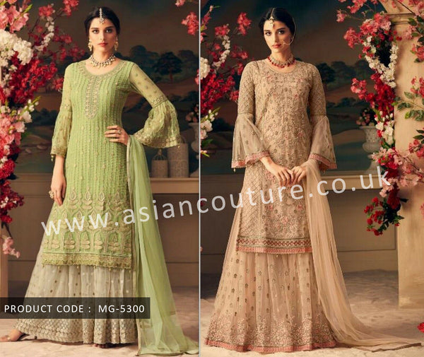 INDIAN PAKISTANI WEDDING PARTY GHARARA DRESS - Asian Party Wear