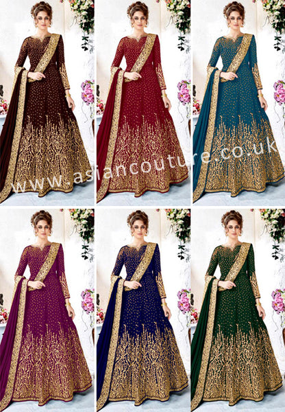 INDIAN DESIGNER PARTY WEDDING WEAR ANARKALI DRESSES - Asian Party Wear