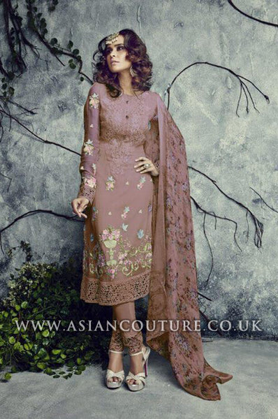 Ash Rose Indian Pakistani Georgette Churidar Party Wear Suit - Asian Party Wear