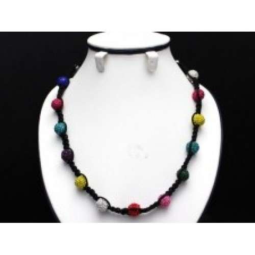 BEAUTIFUL RAINBOW MULTI COLOUR REAL NECKLACE/CRYSTAL NECKLACES - Asian Party Wear