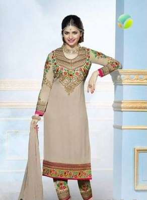 Beige KASEESH PRACHI-5 PARTY WEAR SHALWAR KAMEEZ - Asian Party Wear