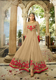 2301-A BEIGE NITYA SLIT STYLE LONG ANARKALI DRESS - Asian Party Wear