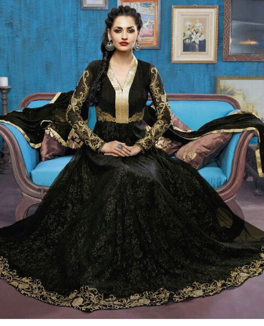 Bela Black Colour Anarkali Suit Bela Black Colour Anarkali Suit