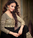 Black and Gold Maskeen Maisha Crush Dress (Ma2208) - Asian Party Wear