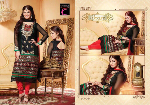 Black AYESHA TAKIA "BEGUM" PARTY WEAR SHALWAR KAMEEZ - Asian Party Wear