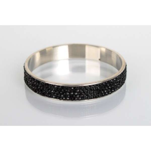 Black Crystal Shamballa Bangle - Asian Party Wear