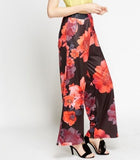 Black Floral Wide Leg Trousers - Asian Party Wear