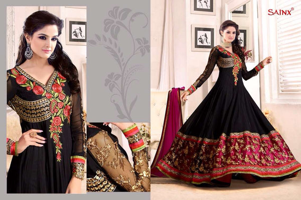 Black SATHIYA BY SAINX DESIGNER WEAR ANARKALI - Asian Party Wear