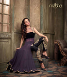 Black Velvet with Violet Georgette Anarkali Dress By Maisha Crush (Ma2201) - Asian Party Wear