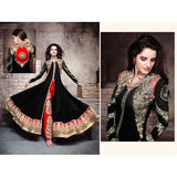 Black Z1004 Zeel Gorgeous Long Flowing Dresses - Asian Party Wear