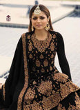 Black Heavy Embroidered Indian Wedding Lehenga - Asian Party Wear