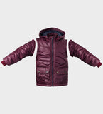 Burgundy Boys Designer Convertible Jacket / Gilet - Asian Party Wear