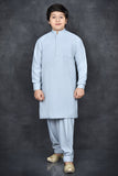 FADED DENIM BLUE EASTERN BOYS FESTIVE SALWAR KAMEEZ - Asian Party Wear