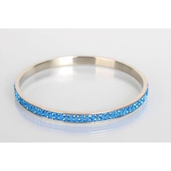 BLUE CRYSTAL SHAMBALLA BANGLE - Asian Party Wear