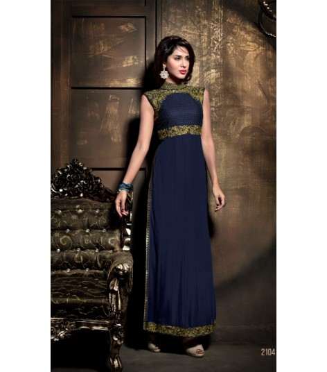 Blue DEBONAIR WITH MASKEEN WEDDING WEAR DESIGNER DRESS - Asian Party Wear