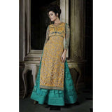 Emerald Green Wedding Party Gown (2 dresses in One ) 4 piece Suit - Asian Party Wear