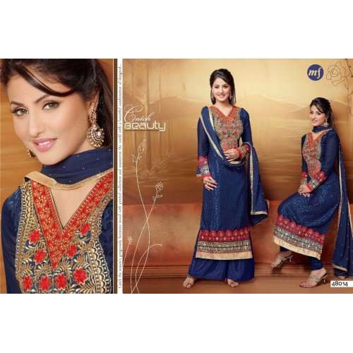 Blue HASEENA 2 PARTY WEAR SHALWAR KAMEEZ - Asian Party Wear