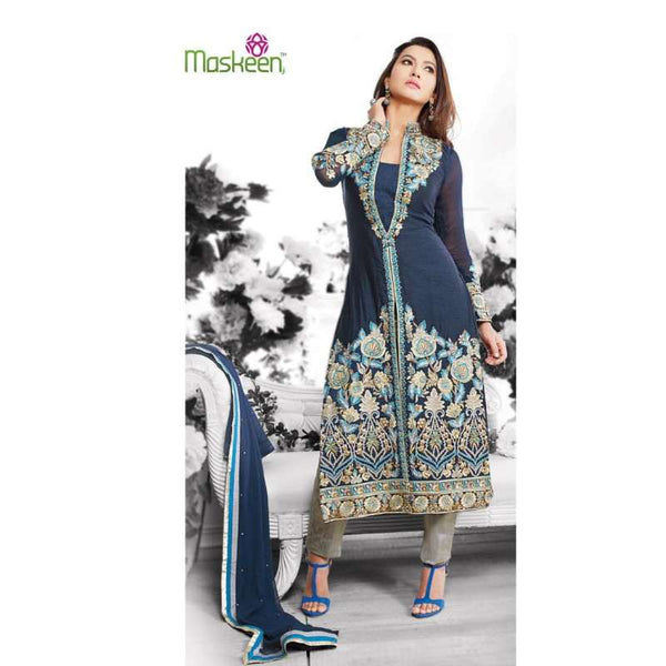 Blue MAISHA MASKEEN ADDICTION Designer Shalwar Suit - Asian Party Wear