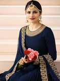 Navy Blue Floor Length Kaseesh Prachi Desai Anarakli Dress - Asian Party Wear