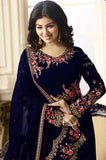 BLUE SIMAR REENAZ AYESHA TAKIA PARTY WEAR ELEGANT SALWAR SUIT - Asian Party Wear