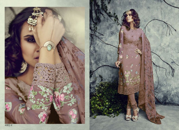 4002 MUMTAZ SAJAWAT BROWN SALWAR KAMEEZ - Asian Party Wear