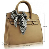 LS00141C TAN FASHION SCARF TOTE HANDBAG - Asian Party Wear