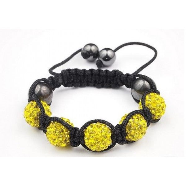 YELLOW CHILDREN CRYSTAL BALL BRACELET - Asian Party Wear