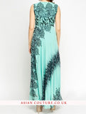 Stunning Cowl Neck Mix Print Maxi Dress - Asian Party Wear