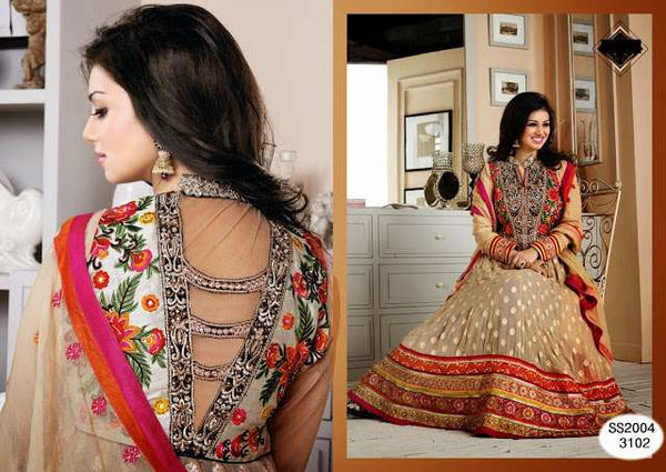 CREAM BEIGE AYESHA TAKIA "HUSAN" WEDDING WEAR DESIGNER DRESS - Asian Party Wear