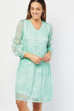 GORGEOUS  V-NECK SMOCK READY TO WEAR DRESS - Asian Party Wear