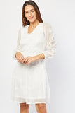 GORGEOUS  V-NECK SMOCK READY TO WEAR DRESS - Asian Party Wear