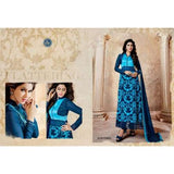 D.No.19003 Snorkel Blue Roles Churidaar Suit - Asian Party Wear