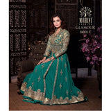 Elegant Green Mohini Evening Wear Anarkali Gown - Asian Party Wear